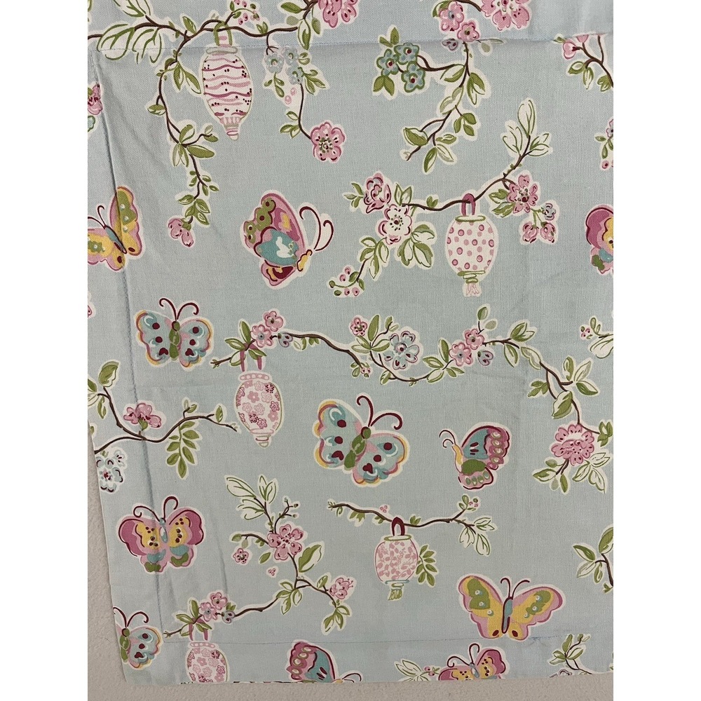 Pottery Barn Kids Leela Standard Sham Sky Blue Floral Butterfly Cotton ONE Flaws